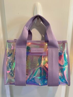 Case-mate Jelly Iridescent Holographic Tote with Lavender Straps